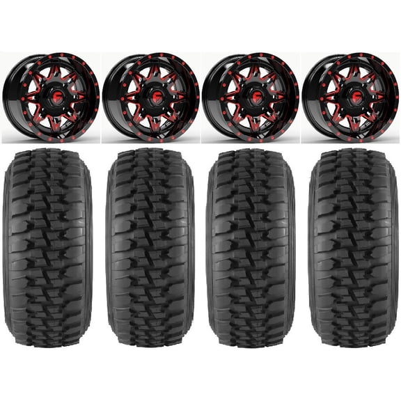 Fuel Lethal 15" Wheels Red 33" Desert Series Tires Can-Am Commander Maverick Renegade Outlander Defender