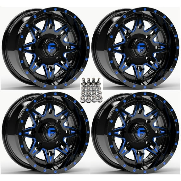 Fuel Lethal ATV Wheels Blue/Black 14" Sportsman RZR Ranger