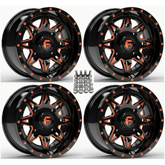 Fuel Lethal ATV Wheels Orange/Black 14" Sportsman RZR Ranger