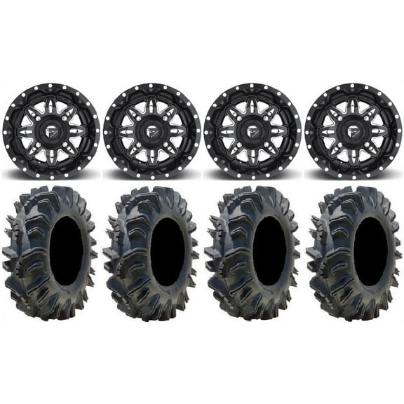 Fuel Lethal Black 14" Wheels 26.5" Terminator Tires Kawasaki Mule Pro FXT