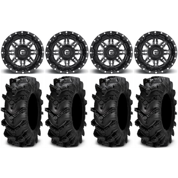 Fuel Lethal Black 14" Wheels 28" Cryptid Tires Sportsman 550 850 1000