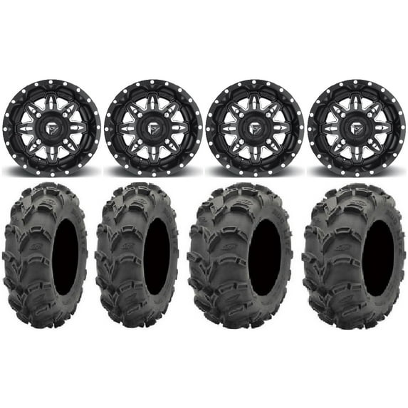 Fuel Lethal Black 14" Wheels 28" Mud Lite XL Tires Polaris RZR XP 1000 / PRO XP / Ranger XP 900/1000