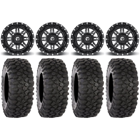 Fuel Lethal Black 14" Wheels 32" XC450 Tires Kawasaki Mule Pro FXT