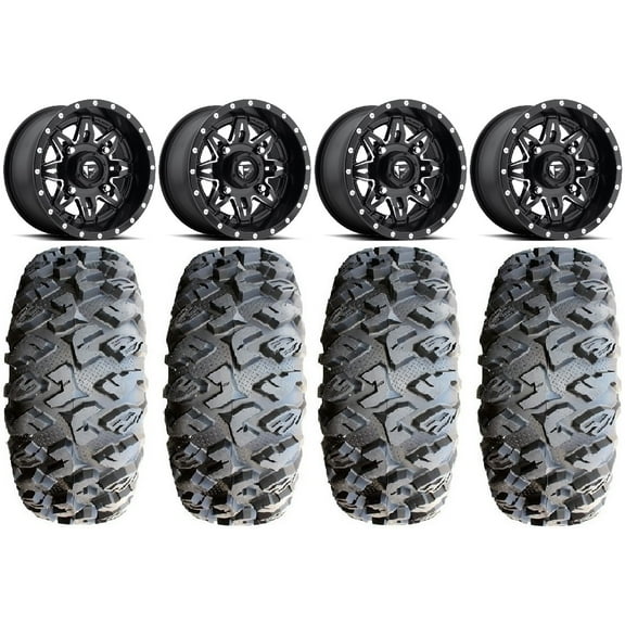 Fuel Lethal Black 15" Wheels 28" MotoClaw Tires Sportsman 550 850 1000
