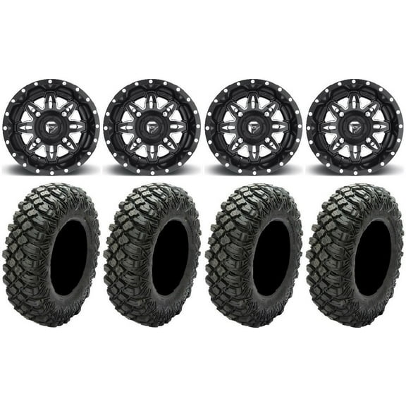 Fuel Lethal Black 15" Wheels 35" Crawler XG Tires Sportsman RZR Ranger
