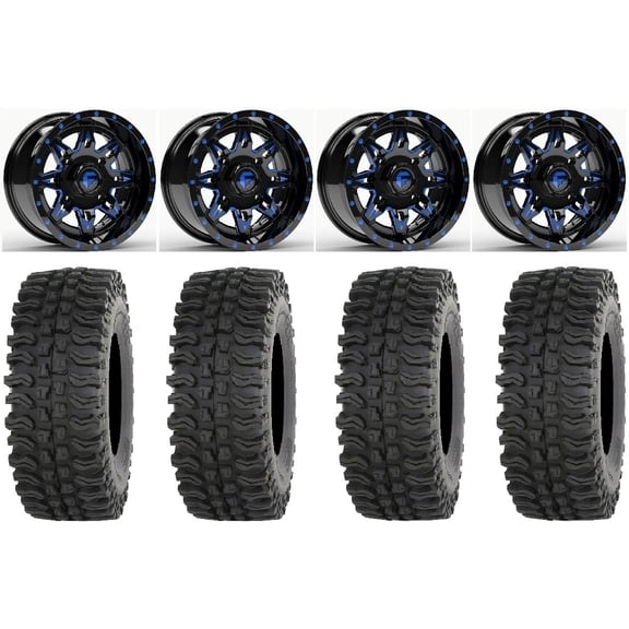 Fuel Lethal Blue 14" Wheels 28" BDC Tires Polaris RZR XP 1000 / PRO XP / Ranger XP 900/1000