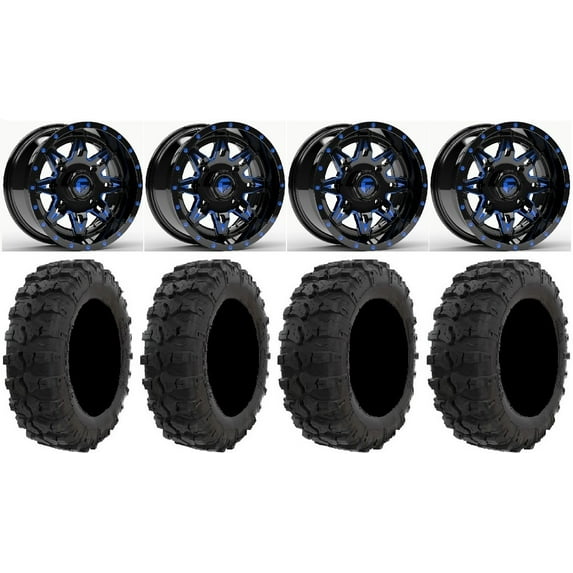 Fuel Lethal Blue 14" Wheels 29" Dual Threat Tires Polaris RZR XP 1000 / PRO XP / Ranger XP 900/1000