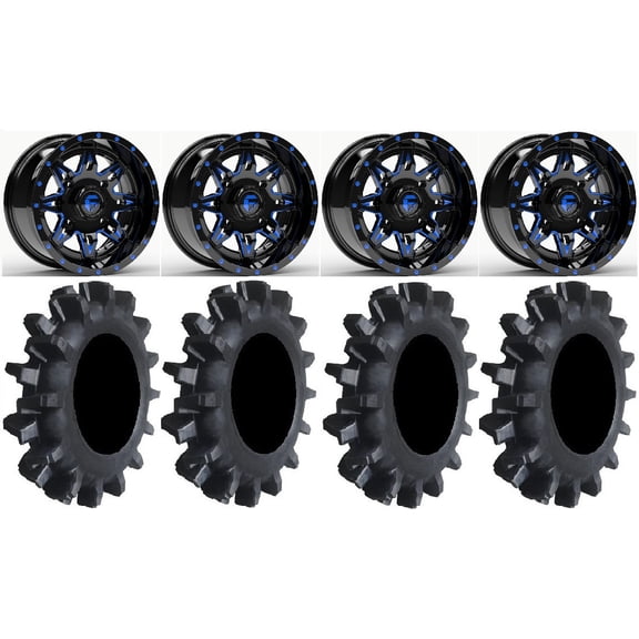 Fuel Lethal Blue 14" Wheels 30" Interforce II Tires Sportsman RZR Ranger