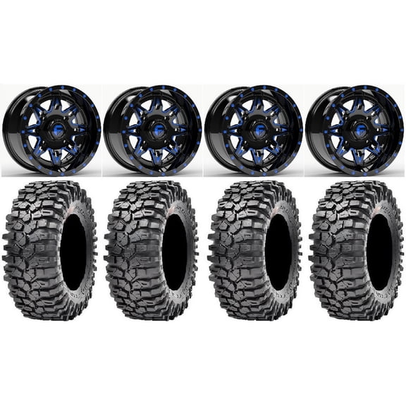 Fuel Lethal Blue 14" Wheels 30" Roxxzilla Tires Sportsman RZR Ranger