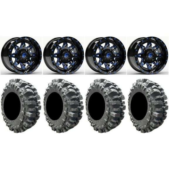 Fuel Lethal Blue 14" Wheels 31" Bogger Tires Sportsman RZR Ranger
