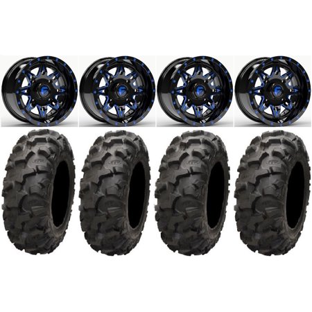 Fuel Lethal Blue 15" Wheels 32" Blackwater Tires Kawasaki Mule Pro FXT