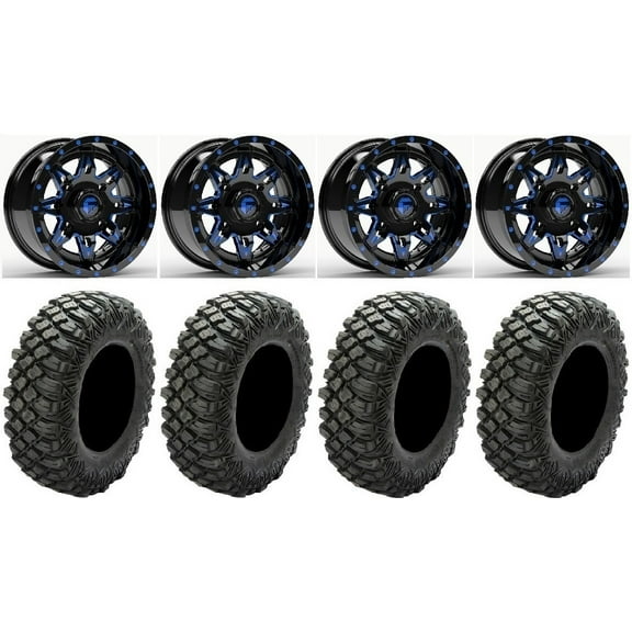 Fuel Lethal Blue 15" Wheels 32" Crawler XG Tires Polaris RZR XP 1000 / PRO XP / Ranger XP 900/1000