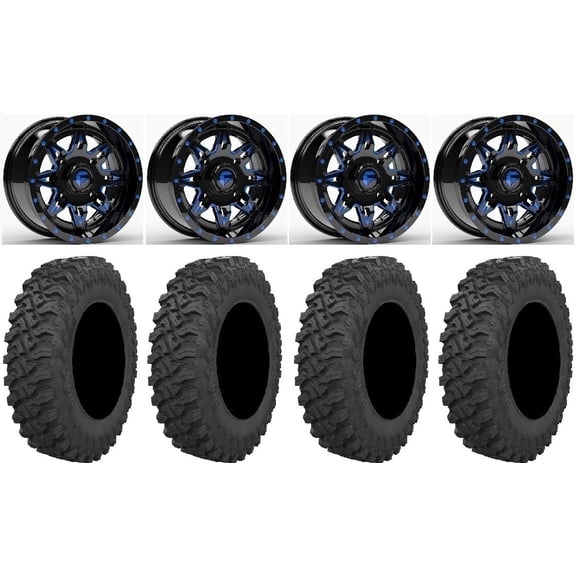 Fuel Lethal Blue 15" Wheels 33" Pro Runner Tires Sportsman RZR Ranger