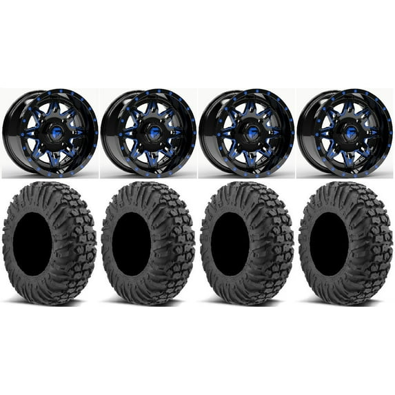Fuel Lethal Blue 15" Wheels 34" MotoVator Tires Sportsman RZR Ranger