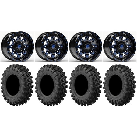 Fuel Lethal Blue 15" Wheels 35" MotoRavage XL Tires Sportsman RZR Ranger