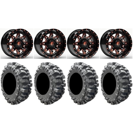 Fuel Lethal Orange 14" Wheels 28" Bogger Tires Sportsman RZR Ranger