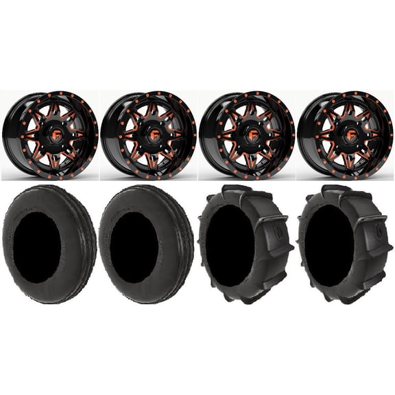 Fuel Lethal Orange 14" Wheels 28" Dune Tires Polaris RZR XP 1000 / PRO XP / Ranger XP 900/1000