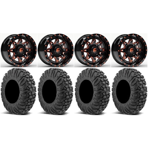 Fuel Lethal Orange 15" Wheels 32" MotoVator Tires Polaris RZR XP 1000 / PRO XP / Ranger XP 900/1000