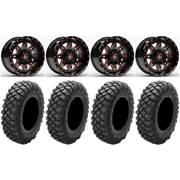 Fuel Lethal Orange 15" Wheels 35" Crawler XG Tires Sportsman RZR Ranger