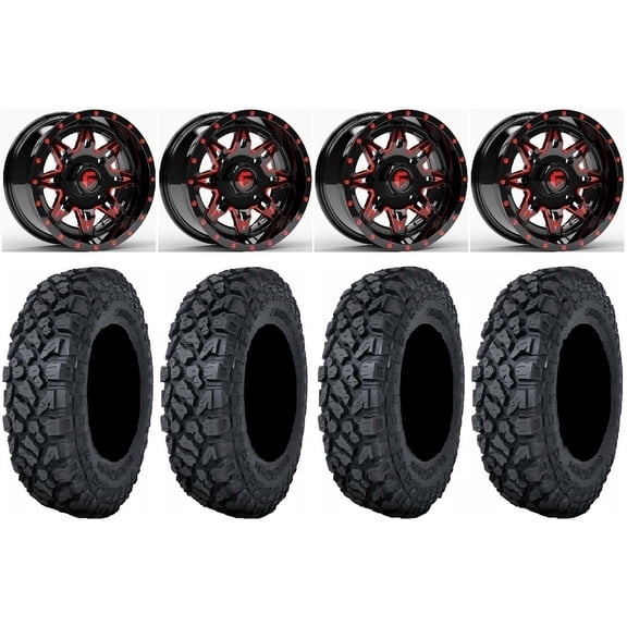 Fuel Lethal Red 14" Wheels 27" Klever X/T Tires Polaris RZR XP 1000 / PRO XP / Ranger XP 900/1000