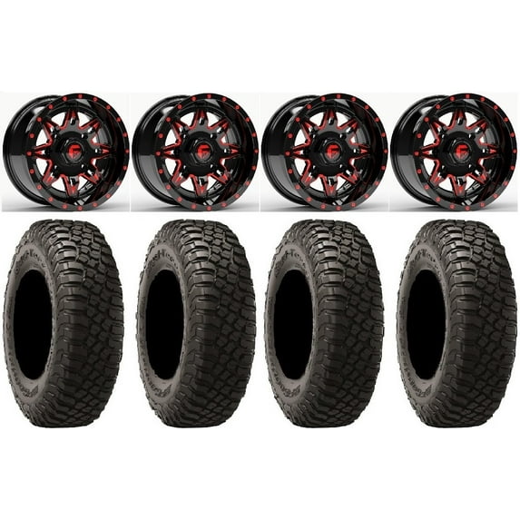 Fuel Lethal Red 14" Wheels 28" BFG KM3 Tires Polaris RZR XP 1000 / PRO XP / Ranger XP 900/1000