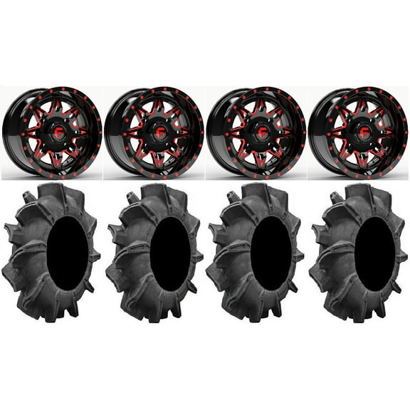 Fuel Lethal Red 14" Wheels 29.5" Assassinator Tires Polaris RZR XP 1000 / PRO XP / Ranger XP 900/1000