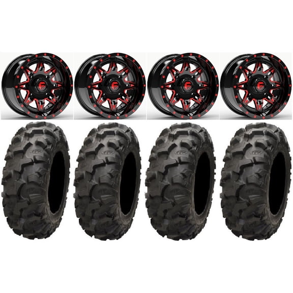 Fuel Lethal Red 14" Wheels 30" Blackwater Tires Polaris RZR XP 1000 / PRO XP / Ranger XP 900/1000