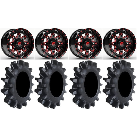 Fuel Lethal Red 14" Wheels 30" Interforce II Tires Sportsman RZR Ranger