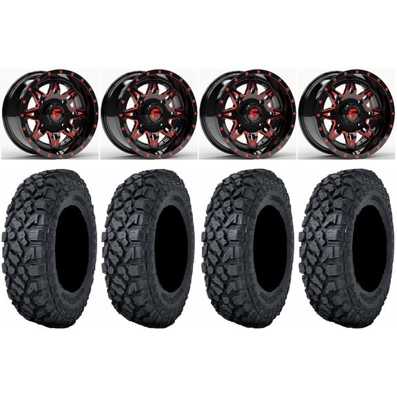 Fuel Lethal Red 14" Wheels 30" Klever X/T Tires Polaris RZR XP 1000 / PRO XP / Ranger XP 900/1000