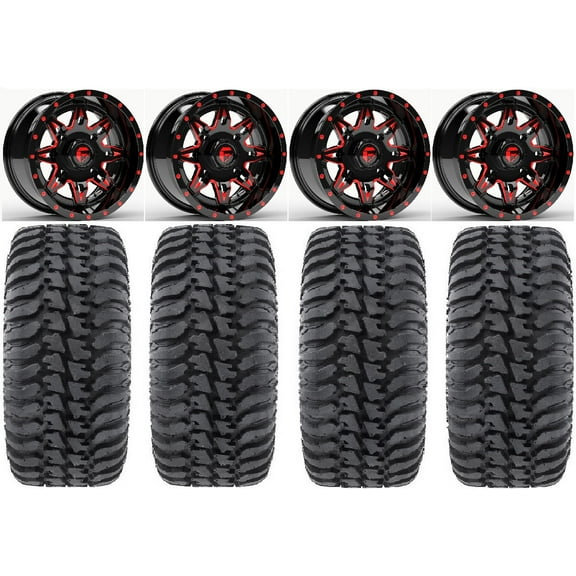 Fuel Lethal Red 14" Wheels 30" Regulator Tires Sportsman RZR Ranger