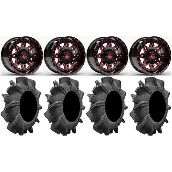 Fuel Lethal Red 14" Wheels 32" Assassinator Tires Sportsman RZR Ranger