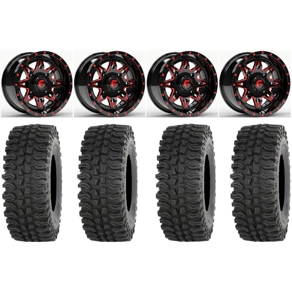 Fuel Lethal Red 14" Wheels 32" BDC Tires Sportsman RZR Ranger