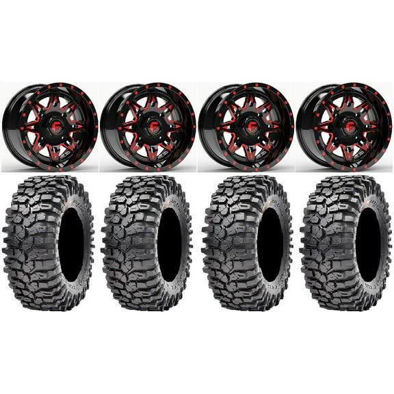 Fuel Lethal Red 14" Wheels 35" Roxxzilla Tires Sportsman RZR Ranger