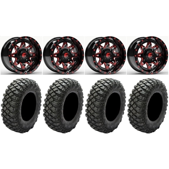 Fuel Lethal Red 15" Wheels 33" Crawler XR Tires Polaris RZR XP 1000 / PRO XP / Ranger XP 900/1000