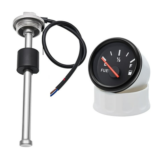 Fuel Level Sensor 0-190 Ohm With 52mm Fuel Level Gauge Meter Red Backlight For Diesel Gasoline Auto Car Boat 9-32V ,High Precision