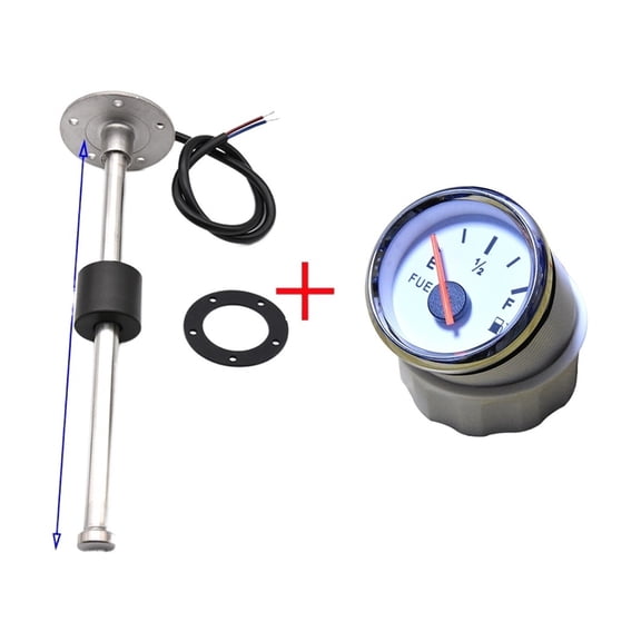 Fuel Level Sensor 0-190ohm With Fuel Level Gauge 52MM Oil Liquid Tank Fuel Level Indicator Red LED ,Adding Safety