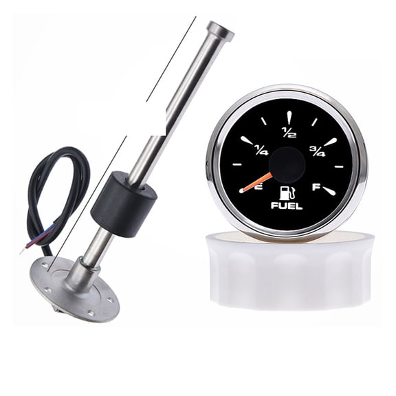 Fuel Level Sensor + Gauge With 7 Colors Backlit Water Tank Indicator Meter Sender Unit 0~190 Ohm