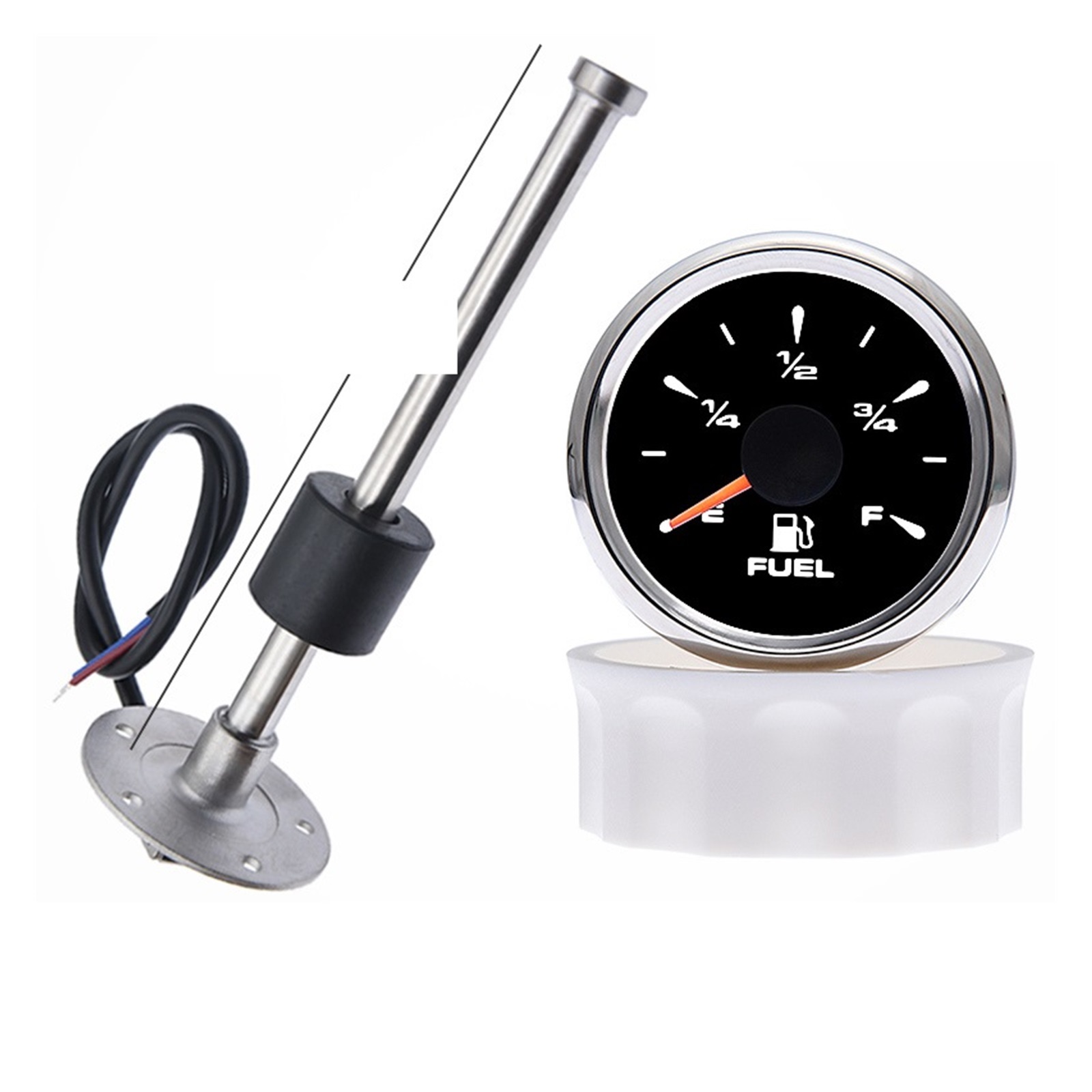 Fuel Level Sensor + Fuel Level Gauge With 7 Colors Backlit Water Tank ...