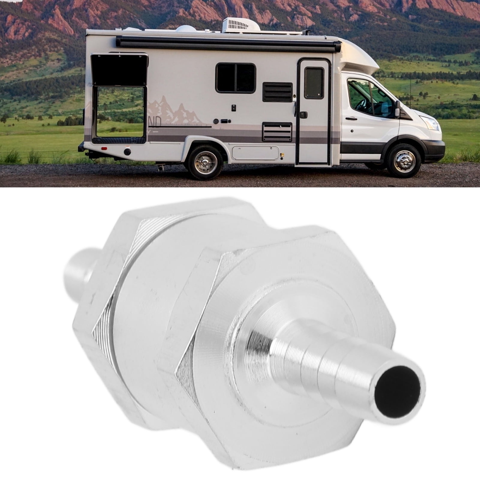 Fuel Line Check Valve, Non Return Check Valve Aluminum Alloy For Gasoline Water Air Vacuum