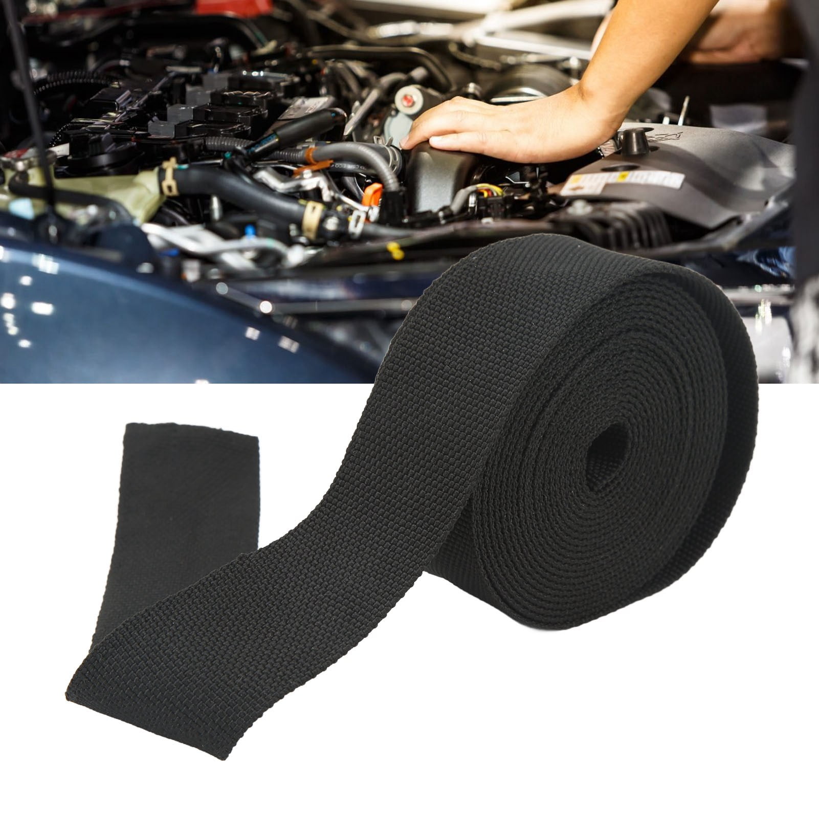 Fuel Line Heat Roll Fiberglass Heat Sleeve 16MM Black Expandable Heat