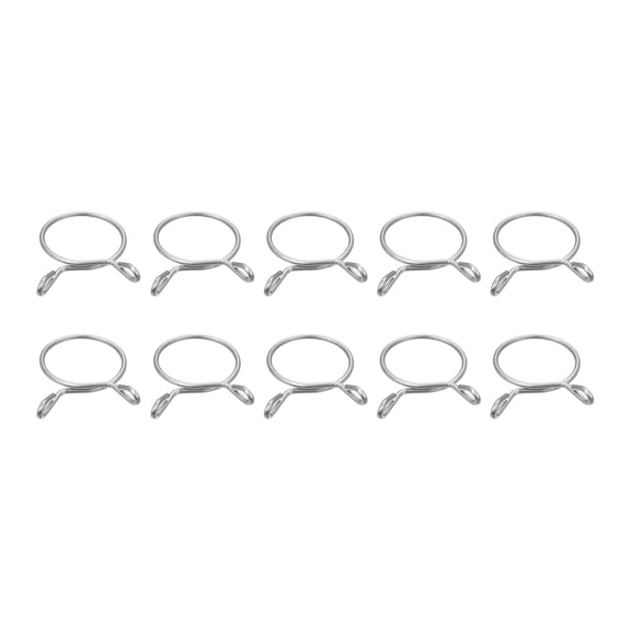 Fuel Line Hose Clips, 10 Pack 26mm 304 Stainless Steel Single Wire Tubing Spring Clamps (Silver)