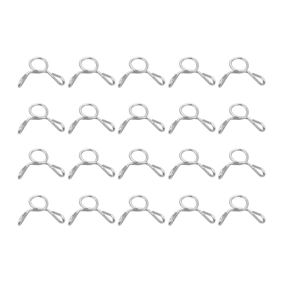 Fuel Line Hose Clips, 100 Pack 3mm 304 Stainless Steel Single Wire Tubing Spring Clamps (Silver)