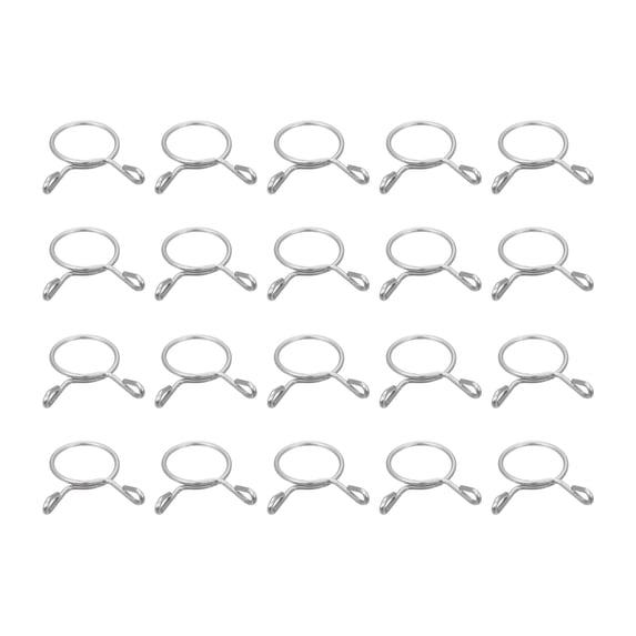 Fuel Line Hose Clips, 20 Pack 13mm 304 Stainless Steel Single Wire Tubing Spring Clamps (Silver)