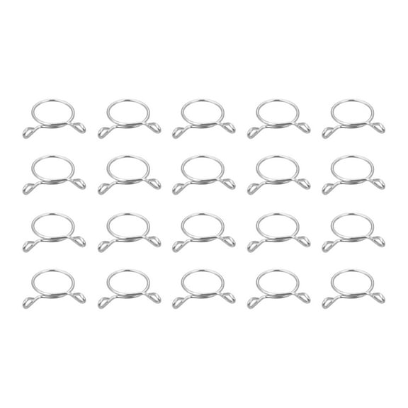 Fuel Line Hose Clips, 20 Pack 20mm 304 Stainless Steel Single Wire Tubing Spring Clamps (Silver)