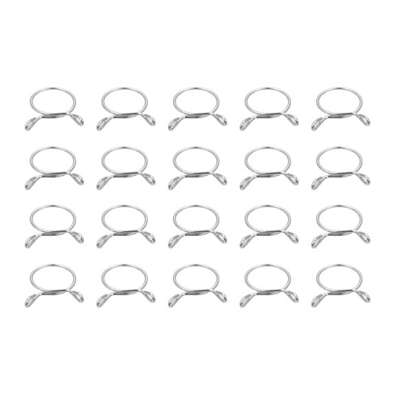 Fuel Line Hose Clips, 20 Pack 22mm 304 Stainless Steel Single Wire Tubing Spring Clamps (Silver)