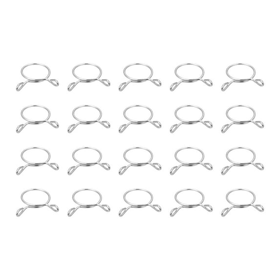 Fuel Line Hose Clips, 20 Pack 23mm 304 Stainless Steel Single Wire Tubing Spring Clamps (Silver)
