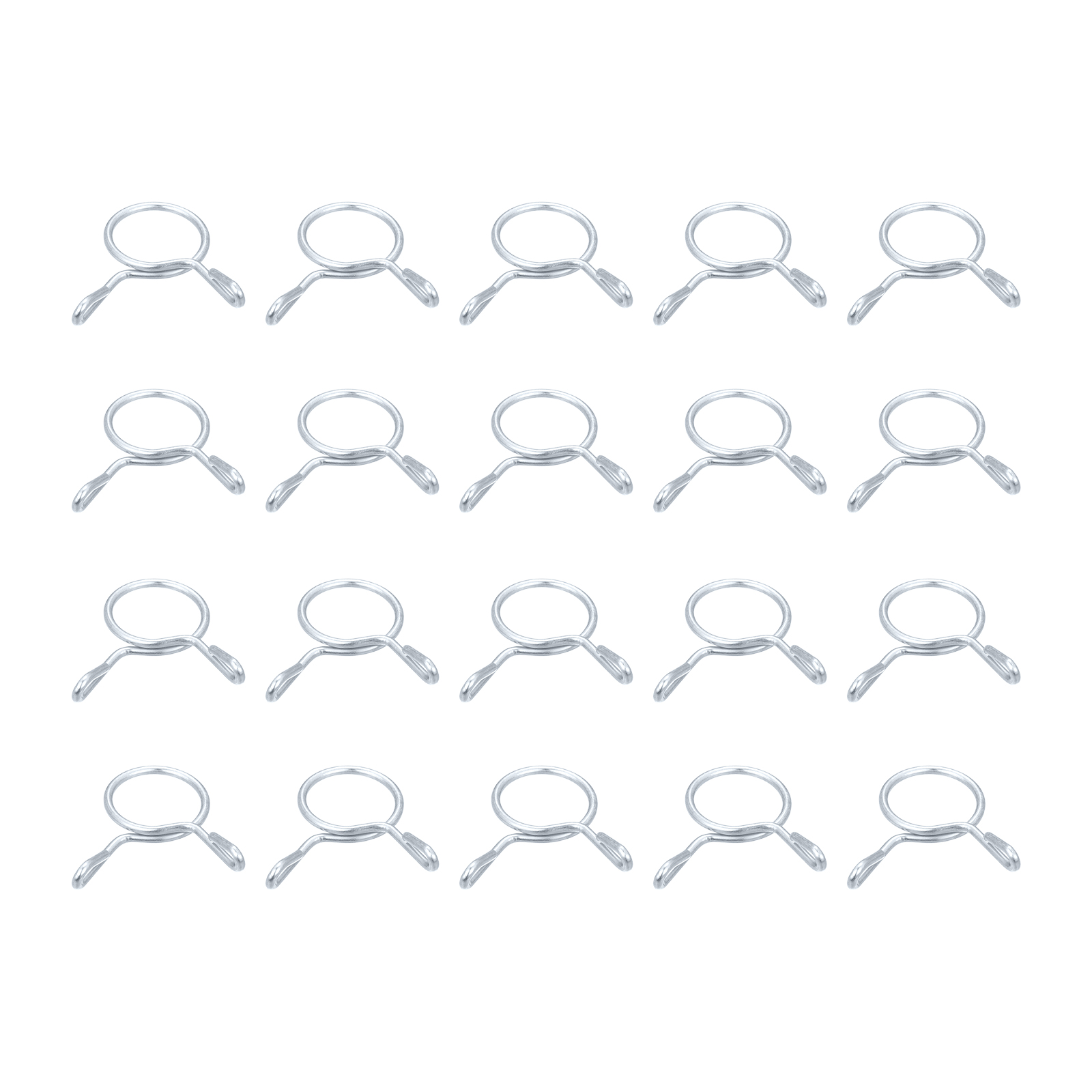 Fuel Line Hose Clips, 50 Pack 11mm 65Mn Steel Single Wire Tubing Spring Clamps (Silver