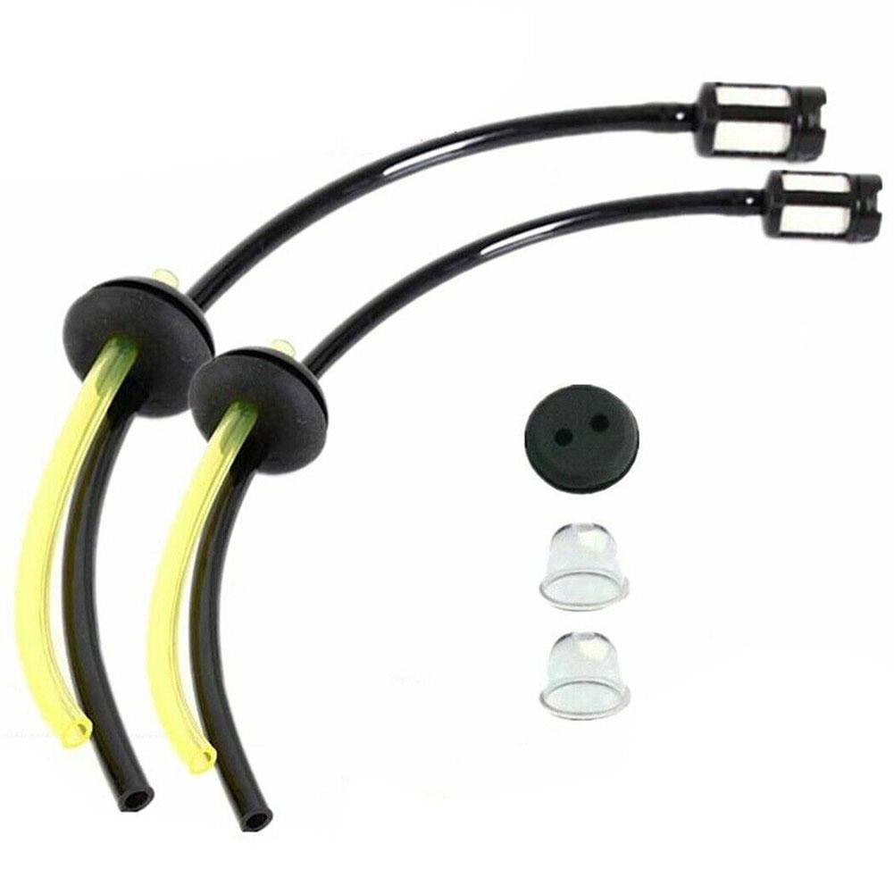 Fuel Line Kit with Primer Bulbs, Fuel Filter & Hose Set, Replacement Parts for String Trimmers, Brush Cutters & Small Engines(2Pcs)