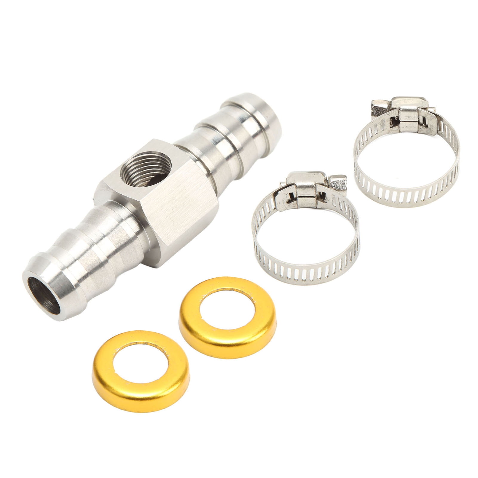 Fuel Line T Fitting Adapter 304 Stainless Steel Pressure Gauge Sensor