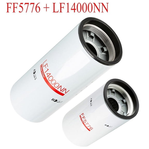 Fuel and Lube Filter Kit Compatible with Cummins ISX 11.9L 14.9L 15L 16L, FF5776 Fuel Filter and LF14000NN Oil Filter, Replaces BF9885 LF9080 P559000, 2-Pack